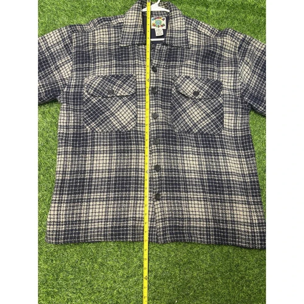 Vintage 90s World Culture Wool Blend Plaid Shirt Jacket Shacket Men's: XL